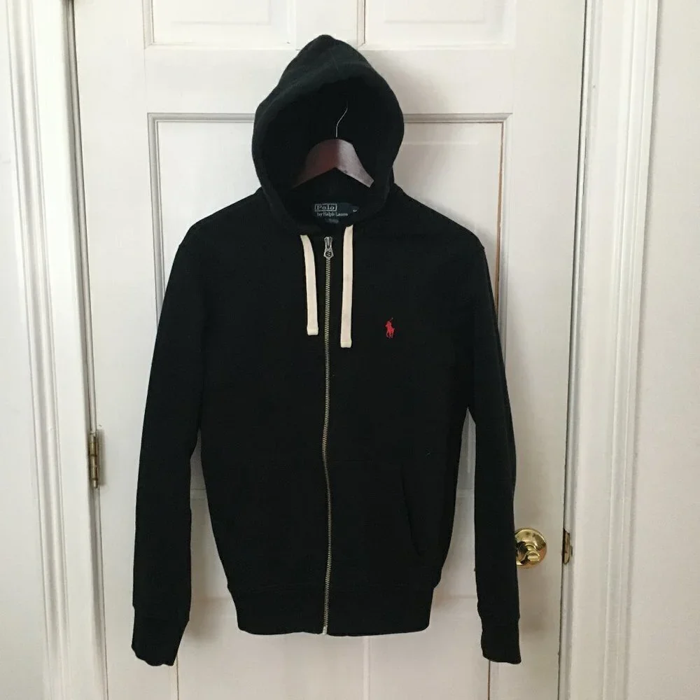 Polo Ralph Lauren Zip Hoodie Thermal Hood Black